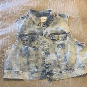 Torrid acid wash denim vest